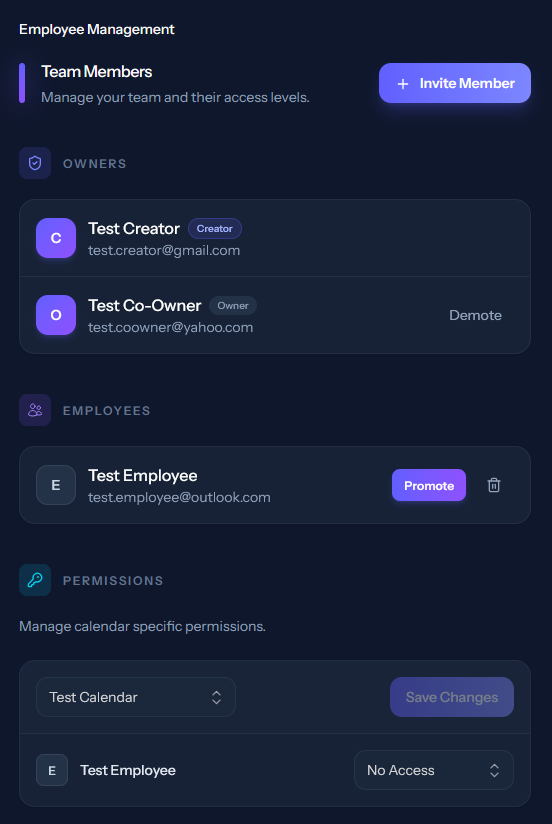 Appointio Employee Management dashboard