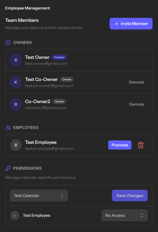 Appointio Employee Management dashboard